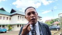 Elia Ronny Sianressy, Kuasa Hukum RAA saat Sidang praperadilan penetapan tersangka dugaan korupsi proyek Rehabilitasi Jaringan Irigasi Muara Kedang di PN Kutai Barat, Kamis (24/7/2025). Penulis : Johansyah