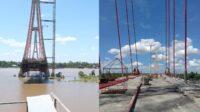 Keterangan Gambar: Jembatan Aji Tulur Jejangkat (ATJ) senilai Rp 598 miliar yang membentang di atas Sungai Mahakam, menghubungkan Melak dengan Mook Manaar Bulatn. Di Melak Ilir, Kecamatan Melak, Kubar, proyek ini mangkrak sejak 2015 tanpa kejelasan penyelesaian. Dok. Istimewa. Penulis: Johansyah, Sabtu(27/09/2025)