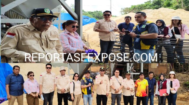 Fraksi Golkar DPRD Kutai Barat bersama sejumlah anggota fraksi gabungan dari Partai Hanura, PAN, dan Perindo melakukan peninjauan langsung ke lokasi proyek pembangunan jalan poros Kampung Muara Karangan, Kecamatan Mook Manaar Bulatn (MMB), Jumat (3/10/2025). Penulis: Johansyah