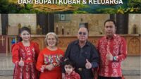Bupati Kutai Barat, Frederick Edwin, bersama orang tua menyampaikan ucapan Selamat Hari Raya Paskah 2026 kepada masyarakat sebagai wujud kebersamaan dan kepedulian.