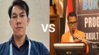 Kiri, Yahya Tonang, advokat asal Kutai Barat, dan Kanan, Rinto, akademisi serta praktisi hukum pidana Universitas Balikpapan, berbeda pandangan terkait aspek hukum pemanenan kelapa sawit di luar kawasan HGU perusahaan. Reportase Expose.com