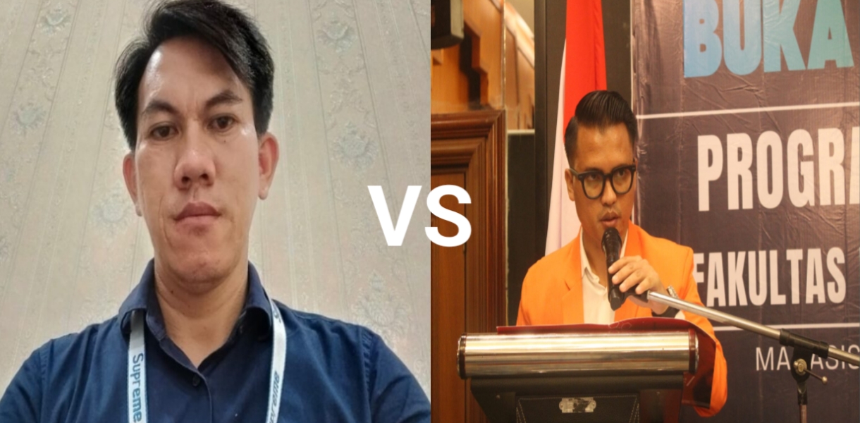 Kiri, Yahya Tonang, advokat asal Kutai Barat, dan Kanan, Rinto, akademisi serta praktisi hukum pidana Universitas Balikpapan, berbeda pandangan terkait aspek hukum pemanenan kelapa sawit di luar kawasan HGU perusahaan. Reportase Expose.com