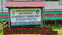 Potret SDN 011 Kampung Jerang Melayu Kecamatan Muara Pahu Kabupaten Kutai Barat dengan kondisi memprihatinkan perlu perhatian Pemerintah Daerah.