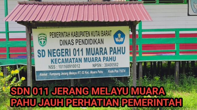 Potret SDN 011 Kampung Jerang Melayu Kecamatan Muara Pahu Kabupaten Kutai Barat dengan kondisi memprihatinkan perlu perhatian Pemerintah Daerah.