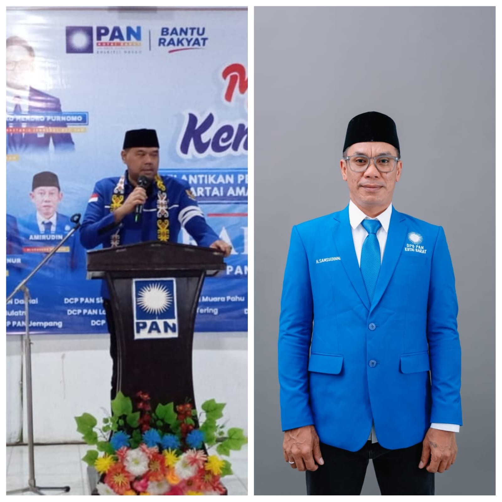 Ketua Dewan Pimpinan Wilayah (DPW) Partai Amanat Nasional (PAN) Kalimantan Timur, H. Erwin Izharuddin, SE (kiri) bersama Ketua Harian DPD PAN Kutai Barat, Samsudin Nur (kanan) saat menghadiri Rakerda I DPD PAN Kutai Barat di Hotel Sidodadi, Sendawar. (Foto: Dok. Reportase Expose)