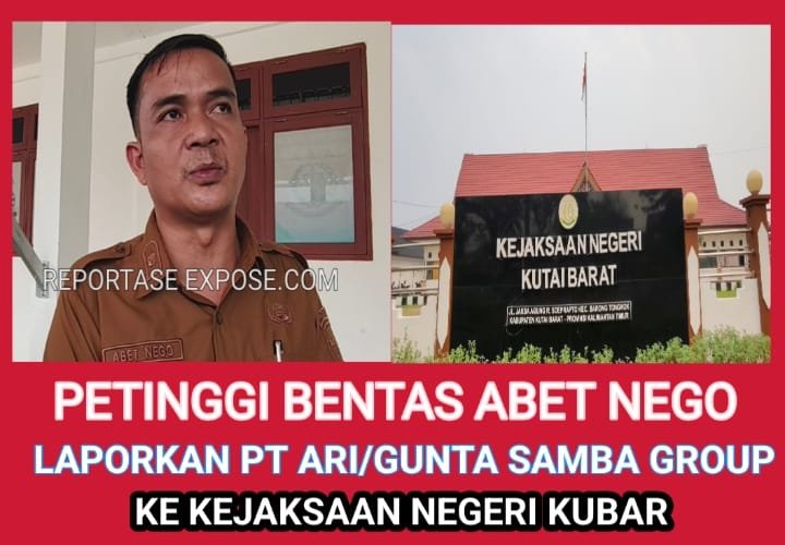 SERAHKAN DOKUMEN LEGALITAS - Petinggi Kampung Bentas, Abet Nego, didampingi Kepala Adat dan Ketua BPK Kampung Bentas menyerahkan bundel dokumen perizinan PT ARI kepada petugas di Kejaksaan Negeri Kutai Barat, Sendawar, Selasa (6/10/2026). Penyerahan berkas tersebut dilakukan untuk mendesak Kejaksaan mengusut dan membuka secara terbuka status legalitas HGU serta operasional perusahaan perkebunan sawit tersebut.